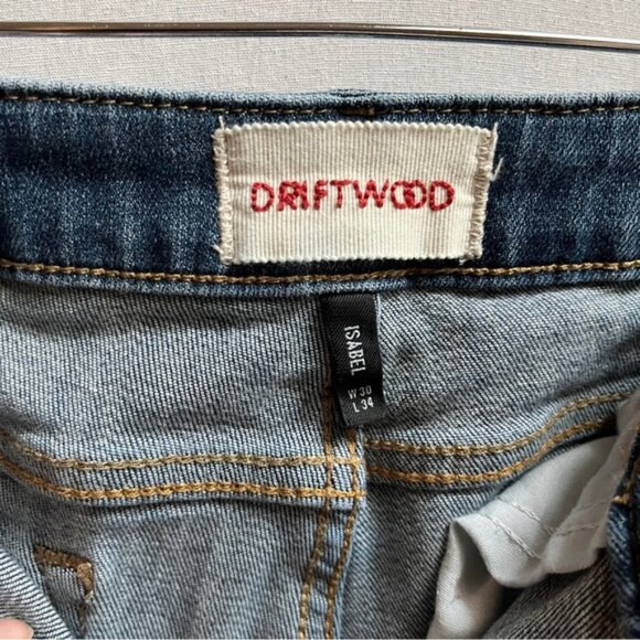 DRIFTWOOD Gray Straight Leg Jeans with Embroidered Detail - Picture 10 of 16